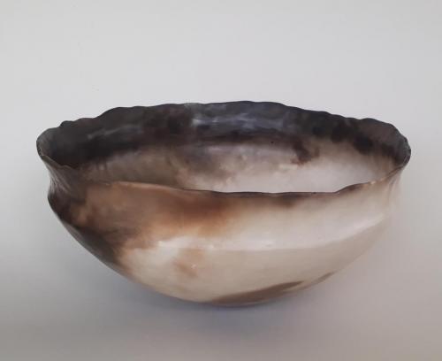 Smoke-fired bowl by Karen George.